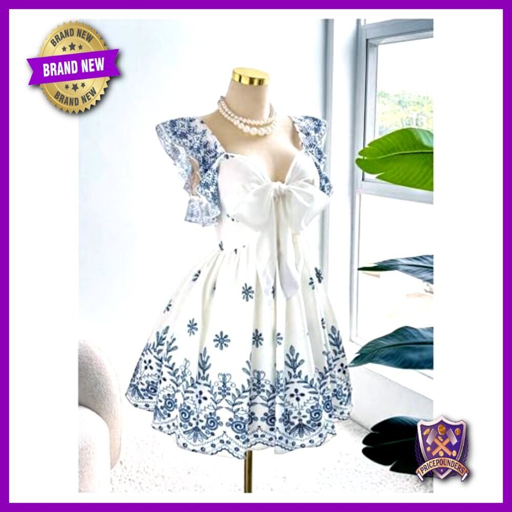 Plus Size Vintage Floral Cap Sleeve Dress Shirred Ruffle A-Line Casual - Picture 4 of 5